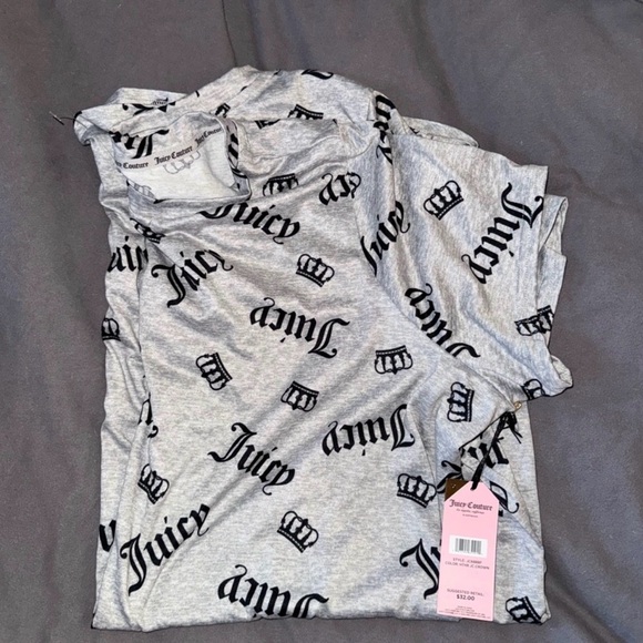 Juicy Couture Gray juicy crown Logo sleep shirt / dress / gown . Size 1X NWT!! - Picture 6 of 8